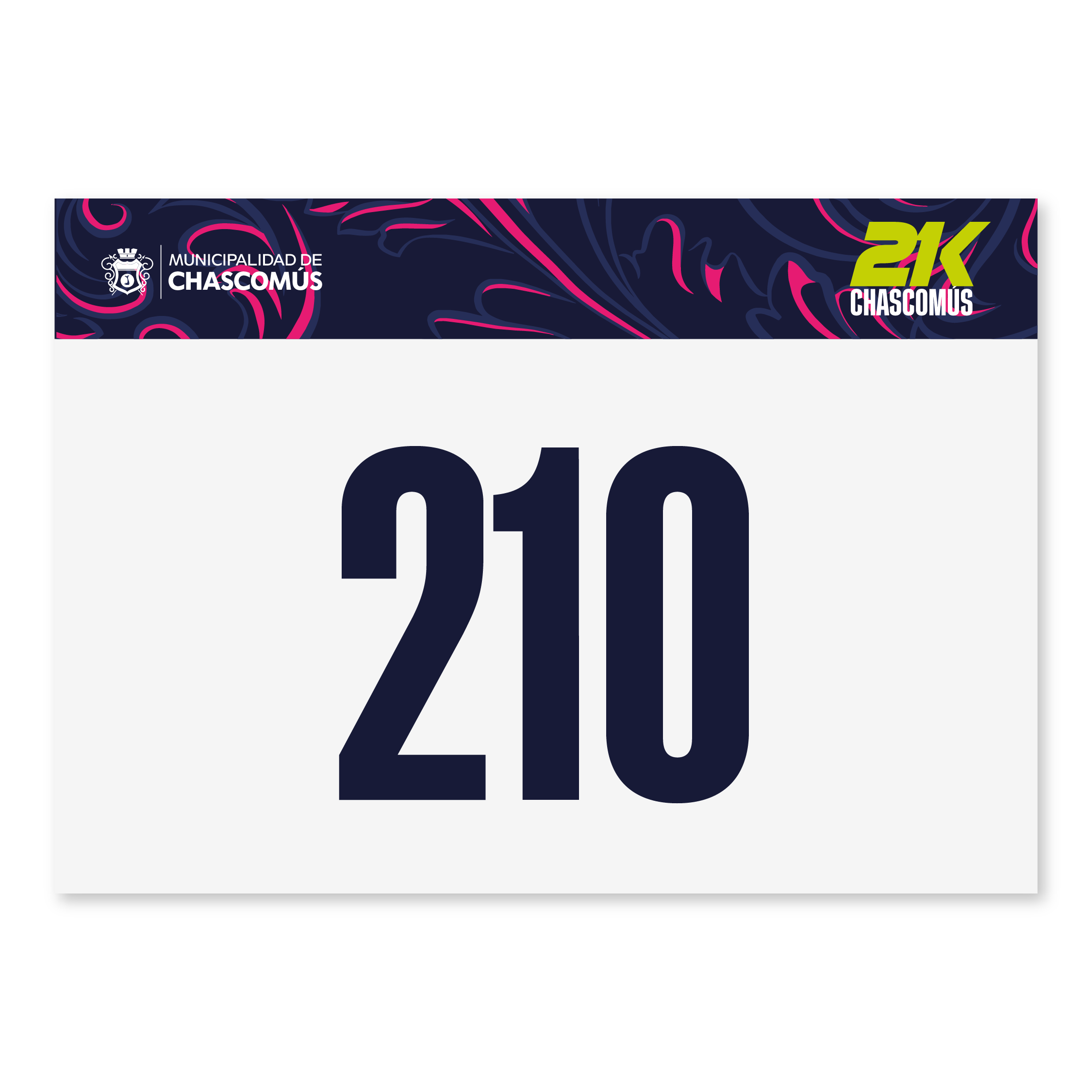 Dorsal y chip de cronometraje del 21K Chascomús